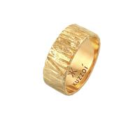 KUZZOI Bandring Breit Struktur Gehämmert 925 Silber 64 Herren