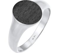 Kuzzoi Siegelring Herrenring oval matt geschwärzt, massiv 12 mm breit in 925 Sterling Silber, Basic Silberring poliert, Ring für Männer in der Ringgröße 56, 0604471420_56