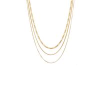 KUZZOI Basic Gliederketten 3er Set 925 Sterling Silber goldfarben Herren