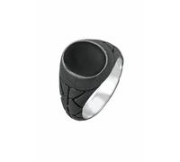 KUZZOI Basic Herren Siegelring Oval Emaille 925er Silber 58