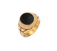 KUZZOI Herren Ring Siegelring gold / schwarz, Größe 62, 5044070 Gold / Schwarz 62