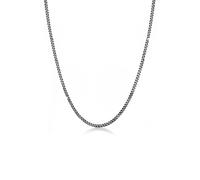 Kuzzoi Exklusive Herren Halskette mit Panzer Glieder (5 mm) oxidiert für Anhänger, Massive Kette für Mann oder Freund, Robuste Herrenkette aus 925 Sterling Silber, Länge 50 cm