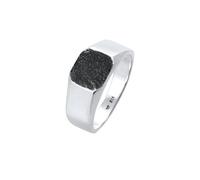 KUZZOÍ Ring Basic Siegelring Herren Quadrat Matt 925 Silber, bicolor Zweifarbig