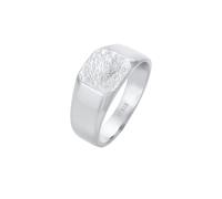 Kuzzoi Ring Basic Siegelring Herren Quadrat Matt 925 Silber, silber Silber