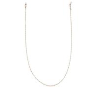 Kuzzoi Brillenband Brillenkette für den Mann aus 925 Sterling Silber 24K vergoldet Figaro Gliederkette für Sonnen- und Lesebrillen mit Gummiband Schlaufen Länge ca. 70 cm