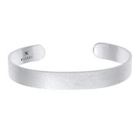 Kuzzoi Buddha Herren 10 mm Silber Armreif offen handgefertigt 925 Silber | mattiert Basic Armband für Männer 19cm breit 25g