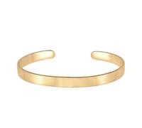 Kuzzoi Buddha Herren 6 mm Silber Armreif offen handgefertigt 925 Silber | mattiert Basic Armband für Männer vergoldet breit 14g