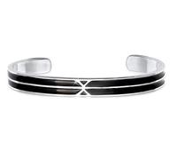 KUZZOI Armband Herren Armreif Emaille Offen Basic 925 Silber Silber