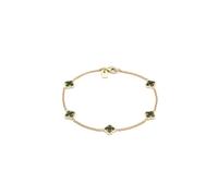 Kuzzoi Buddha Herren 925 Silber Silber-Armband mit Emaille Kleeblatt (grün) | 925 Sterling Silber vergoldet Länge 19 cm