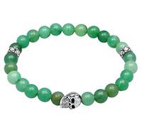 KUZZOI Herren Totenkopf Bead Aventurin Grün 925 Silber 21