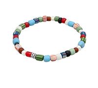 Kuzzoi Buddha Herren Armband elastisch aus Süßwasserperlen (5 mm) mit oxidierten 925 Sterling Silber Elementen und Glas Beads Männer Perlenarmband, Länge 19 cm