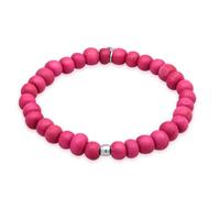 Kuzzoi Buddha Herren Armband elastisches aus Holz Perlen (8 mm) mit Beads aus 925 Sterling Silber Modischer Armschmuck für den Mann Länge 21 cm