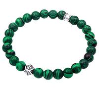Kuzzoi Buddha Herren Armband mit grünen Achat Edelstein Perlen | Anhänger Länge 19-23 cm elastisch Yogaarmband Energiearmband 0201820719