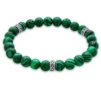 Kuzzoi Buddha Herren Armband mit grünen Malachit Edelstein Perlen und Beads | Yogaarmband Energiearmband Länge 19 21 cm elastisch
