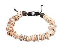 Kuzzoi Buddha Herren Armband Naturstein Muschelarmband Kauri Muscheln 10-15 mm 925 Silber Surferarmband für den Mann Länge 19-21 cm