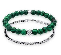 Kuzzoi Buddha Herren Armband Set aus einem elastischen Edelstein Armband