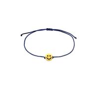 Kuzzoi Buddha Herren Armband Textilarmband aus Nylon und Emoji Smiling Bead Anhänger Armband für den Mann (Blau)
