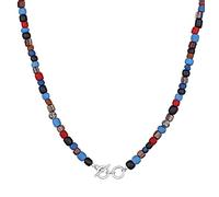 Kuzzoi Halskette Glas Beads Blau T-Bone Verschluss 925 Silber, blau Blau