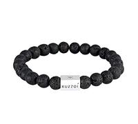 Kuzzoi Armband »Herren Lava Edelstein Bead Rechteck 925 Silber«