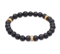 KUZZOI Herren Lava Schwarz Vintage 925 Silber Oxidiert 19