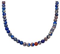 Kuzzoi Buddha Herren Naturstein Halskette, Steinkette aus Achat Perlen (8 mm), Herrenkette mit Silber Bead aus 925 Sterling Silber, Halsschmuck für Männer, Länge ca. 45 cm