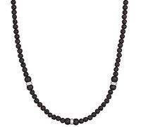 Kuzzoi Buddha Herren Naturstein Halskette, Steinkette aus Lava Perlen (8 mm), Herrenkette mit Silber Bead aus 925 Sterling Silber, Halsschmuck für Männer, Länge ca. 50 cm