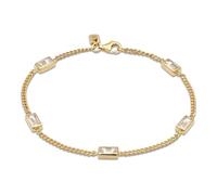 Kuzzoi Buddha Herren Silber Armband (3 mm) Gliederarmband aus 925 Sterling Silber vergoldet mit Topas Edelstein Länge 21 cm