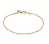Kuzzoi Buddha Herren Silber Armband Basic Kordelkette aus 925 Sterling Silber vergoldet Länge 21 cm