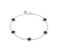 Kuzzoi Buddha Herren Silber Armband mit Emaille Kleeblatt 925 Silber | Länge 19 cm -23 cm