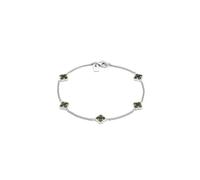 Kuzzoi Buddha Herren Silber Armband mit Emaille Kleeblatt (grün) Panzerarmband aus 925 Sterling Silber Länge 19 cm