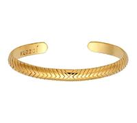 Kuzzoi Buddha Herren Silber Armreif offen, handgefertigt aus massiven 925 Sterling Silber vergoldet, Goldendes Armband (7 mm) poliert für Männer, Länge 19cm, 0211171021_19