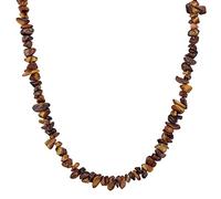 Kuzzoi Buddha Herren Tigerauge Halskette mit modischen T-Bone Verschluss aus 925 Sterling Silber, Kette für den Mann aus Edelstein Perlen Splitter, Herrenkette Länge ca. 42 cm