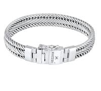 Kuzzoi Buddha Panzer Armband für Herren handgefertigt aus 925er Sterling Silber massives Gliederarmband (13 mm) mit Kastenschloss, Länge 23 cm
