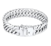 Kuzzoi Buddha Panzer Armband für Herren handgefertigt aus 925er Sterling Silber massives Herrenarmband (16 mm) mit Kastenschloss, Länge 19 cm