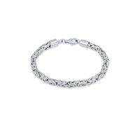 Kuzzoi Buddha Silber Armband für Herren, handgefertigtes Königsketten Armband (5 mm) aus 925 Sterling Silber, massives Königsarmband für Männer, Länge 23 cm