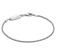 Kuzzoi Buddha Silber-Armband für Herren, Handgefertigtes Kordelarmband (2 mm) aus Echtem Massiven 925 Sterling Silber, Dezentes Gedrehtes Design mit Karabiner Länge 19 cm