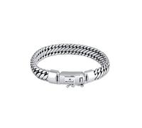 Kuzzoi „Buddha“ Silber-Armband für Herren handgefertigtes Panzeramband aus massiven 925er Sterling Silber Herrenarmband (10mm) poliert 66g schwer 335201-019
