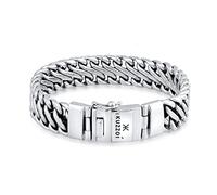 Kuzzoi Buddha Silber-Armband Herren 925 Silber 15 mm Panzerarmband