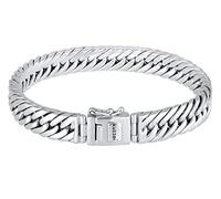 Kuzzoi Buddha Silber-Armband Herren 925 Silber Panzerarmband (10 mm) | massives 925 Sterling Silber poliert 35g