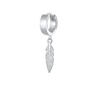 Kuzzoi Ohrringe Creole Feder Scharnier Single 925 Silber, silber Silber