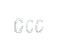 Kuzzoi Ohrringe Set Herren Ear Cuff 925 Silber (18mm) 3 Stück Ohrklemme für Männer Organic Boho Design