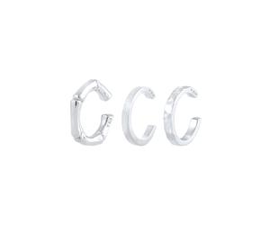 KUZZOI Earcuff 3er Set Geo-Organic Bambus Design 925 Silber OneSize Herren
