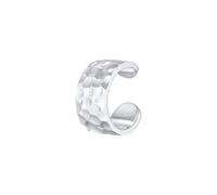 Kuzzoi Ohrringe Earcuff Breit Gehämmert Modern 925 Silber, silber Silber