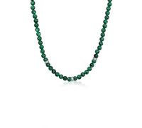 KUZZOI - Synthetischer Malachit Perlen Bead 925 Sterling Silber oxidiert Ketten 1 ct Herren