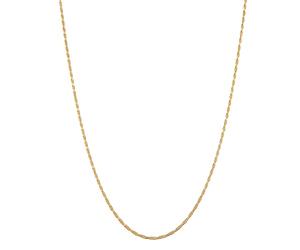 Kuzzoi Exklusive 925 Silber Herren Halskette für Anhänger, Herren Silberkette (1.4 mm) vergoldet, Kordelkette ohne Anhänger für Mann und Frau, Basic Kette gedrehte Optik, Länge 55 cm