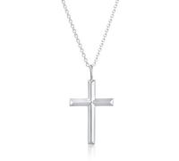 Kuzzoi Silberkette »Herren mit Kreuz Oxidiert Massiv 925 Silber«, Kreuz