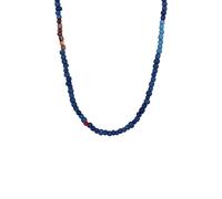 KUZZOI Glas Beads Braun 925 Silber Dunkelblau Herren