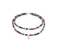 KUZZOI Glas Beads Layer Bunt Süßwasserzuchtperlen 925 Silber 45 Herren