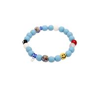 KUZZOI Glas Harz Perlen Hellblau Smilling Bead 925 Sterling Silber 21 Herren