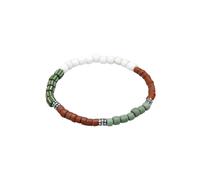 KUZZOI Glass Beads Weiß-Braun 925 Silber 19 Herren